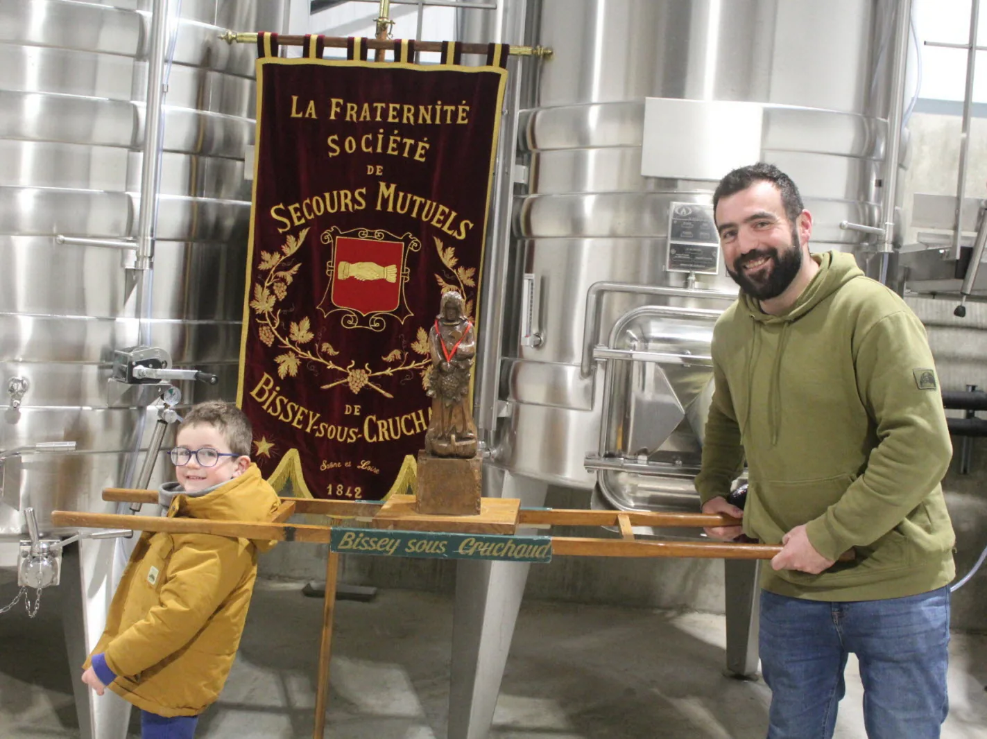 Baptiste et Léon Mazille à la fête de la Saint-Vincent